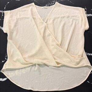 Ginger G Cream Surplice Dolman Sleeve Blouse